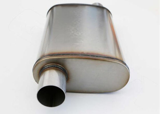 Oval 2.5&quot; Inlet Outlet SS 409 Muffler For Magnaflow
